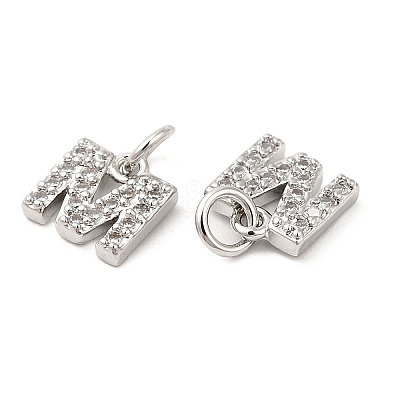 Brass Micro Pave Grade AAA Cubic Zirconia Charms ZIRC-P067-11P-M-NR-1