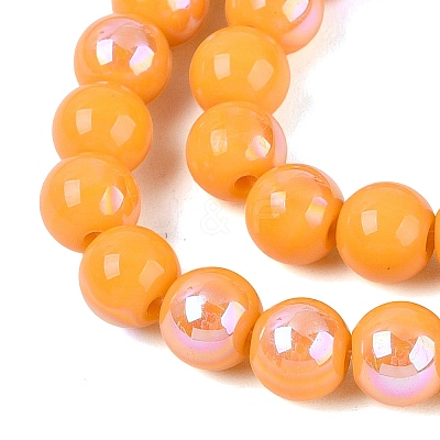 Electroplate Opaque Glass Beads Strands EGLA-Q132-6MM-01C-03-1
