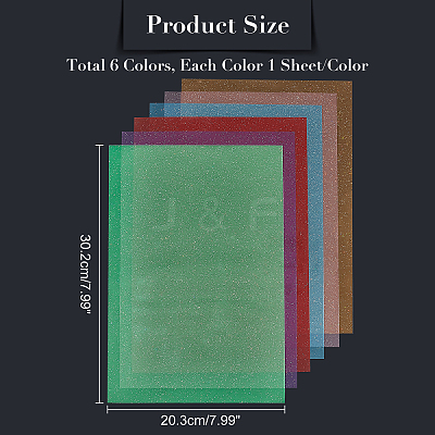 6Sheets 6 Colors Vinyl Leather Fabric Sheets DIY-AR0002-21-1