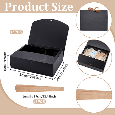 Cardboard Paper Gift Packing Boxes with Goldenrod Ribbon CON-WH0107-60C-1