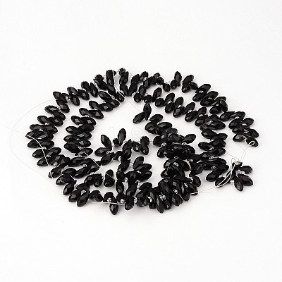 Faceted Teardrop Glass Beads Strands GLAA-J067-A02-1