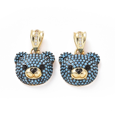 Brass Micro Pave Cubic Zirconia Pendants ZIRC-F136-01G-05-1