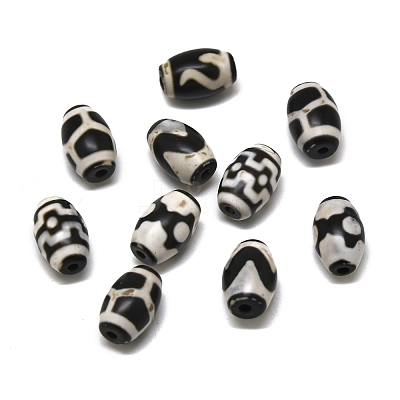 Tibetan Style dZi Beads TDZI-D010-02G-09-1