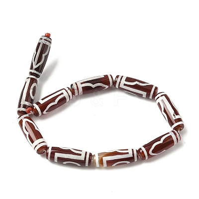 Rice Shape Tibetan Style dZi Beads Strands G-A269-A10-01-1