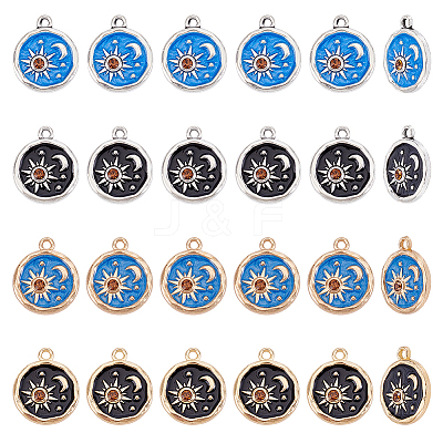 24Pcs 4 Colors Zinc Alloy Enamel Pendants ENAM-AR0001-95-1