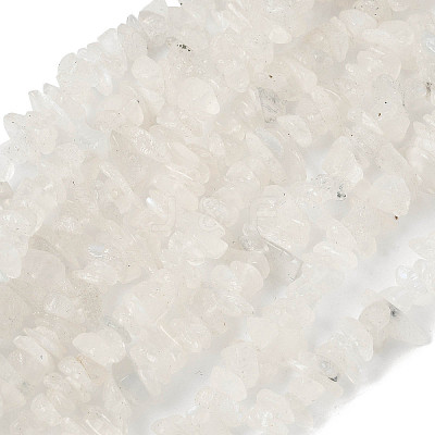 Natural Rainbow Moonstone Chip Beads Strands X-G-C195-01-1
