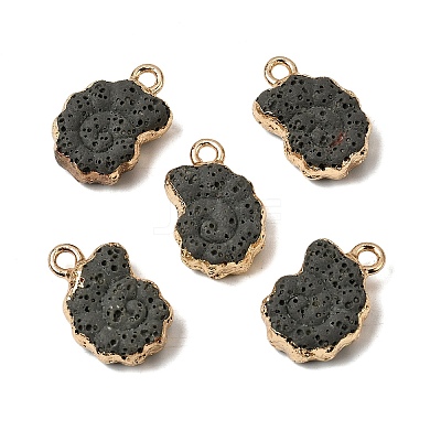 Dyed Synthetic Lava Rock Pendants G-P614-05G-06-1