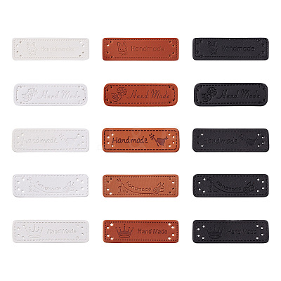 60Pcs 15 Style Imitation Leather Labels DIY-MP0001-04-1