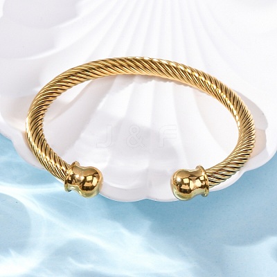 304 Stainless Steel Cuff Bangles BJEW-P310-17G-1