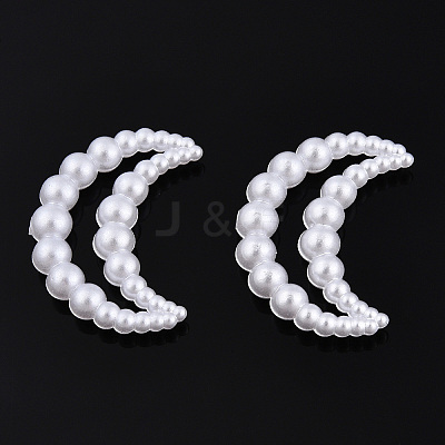 ABS Plastic Imitation Pearl Linking Rings OACR-T015-07-01-1