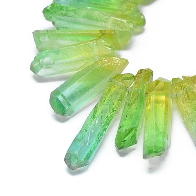 Natural Dyed Quartz Pointed Beads Strands G-G791-12-1