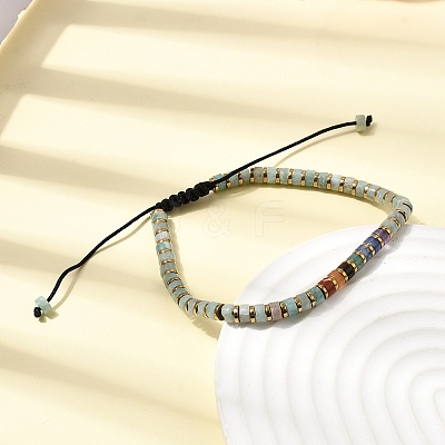 Natural Amazonite & Non-magnetic Hematite Beaded Adjustable Bracelets for Unisex BJEW-K251-09U-1
