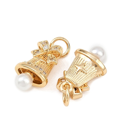 Brass Micro Pave Cubic Zirconia Pendants KK-K407-52G-1