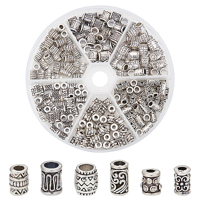 210Pcs 6 Styles Tibetan Style Alloy Spacer Beads FIND-HY0003-56-1