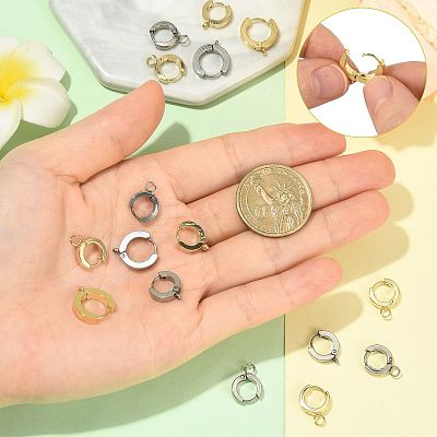 16Pcs 201 Stainless Steel Huggie Hoop Earrings Findings STAS-FS0002-26A-1