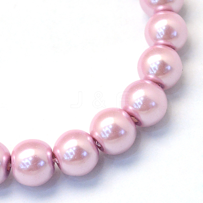 Baking Paint Pearlized Glass Pearl Round Bead Strands HY-Q330-8mm-47-1