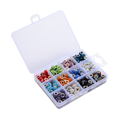 Polymer Clay Rhinestones European Beads FPDL-S015-01-B-1