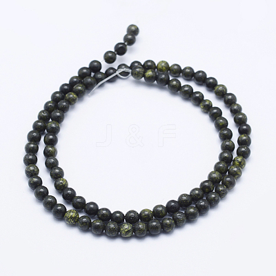 Natural Serpentine/Green Lace Stone Beads Strands G-P345-01-6mm-1