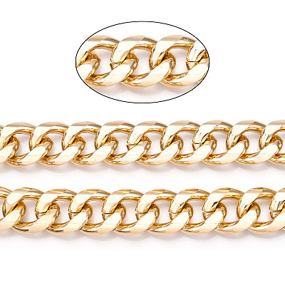 Aluminum Faceted Curb Chains CHA-N003-14KCG-1