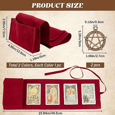 2Pcs Rectangle Velvet Tarot Cards Storage Bags TP-CN0001-16B-1