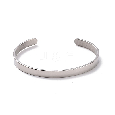 Non-Tarnish 304 Stainless Steel Open Cuff Bangle BJEW-G653-01P-06-1