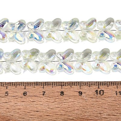 Baking Paint Electroplate Transparent Glass Beads Strands EGLA-Q136-03A-04-1