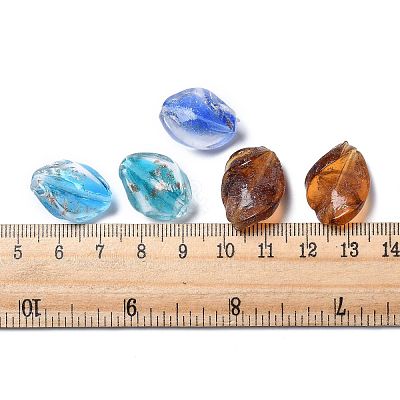 Handmade Gold Sand Lampwork Beads LAMP-S029-20x15mm-M-1