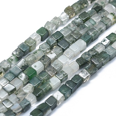 Natural Moss Agate Beads Strands G-F631-C01-1