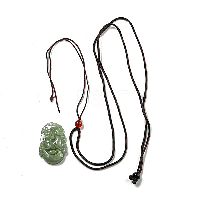 Natural Jadeite Pendant Necklaces G-H306-05-01-1