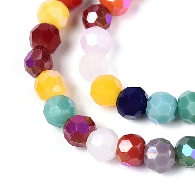 Opaque Glass Beads Strands EGLA-A035-P4mm-HL01-1