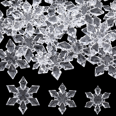60Pcs 3 Styles Christmas Transparent Acrylic Connector Charms OACR-SC0001-56-1