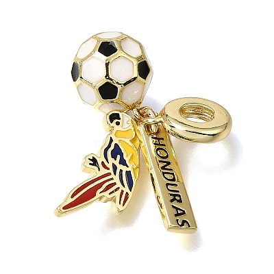Football Theme Brass & Enamel European Dangle Charms KK-CBA8E93-01C-1
