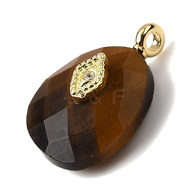 Natural Tiger Eye Pendants G-Z090-01G-05-1