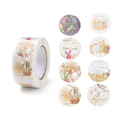 8 Patterns Easter Theme Self Adhesive Paper Sticker Rolls X1-DIY-C060-03Q-1