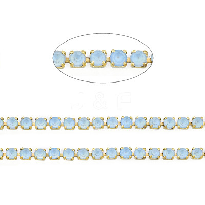 Brass Rhinestone Strass Chains CHC-N017-003A-C03-1