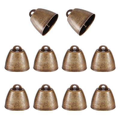 Tibetan Style Iron Bell Pendants FIND-WH0034-22AB-1
