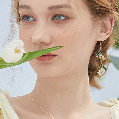 2Pairs 304 Stainless Steel Flower Dangle Earrings EJEW-HS00008-1