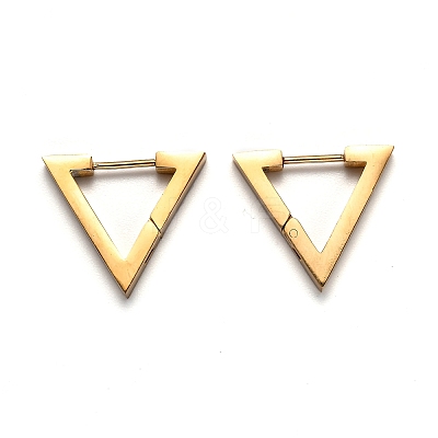 304 Stainless Steel Triangle Huggie Hoop Earrings STAS-J033-02C-G-1