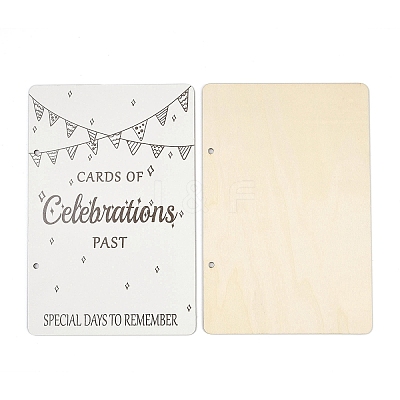 Printed Wooden 2-Ring Loose Leaf Binder Postcard Photo Album Cover DIY-XCP0003-83E-1