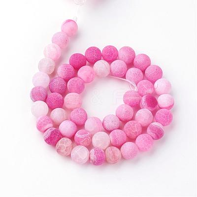 Natural Fire Crackle Agate Bead Strands G-S216-6mm-07-1