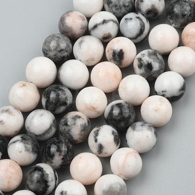 Natural Pink Zebra Jasper Beads Strands G-P231-01-4mm-1