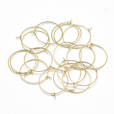 Brass Hoop Earrings KK-T032-005G-1
