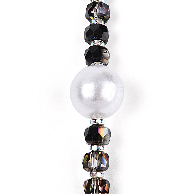 Acrylic & Glass & ABS Plastic Pearl & Alloy & Polymer Clay Pave Rhinestone Beads Strands MAK-T011-08M-1