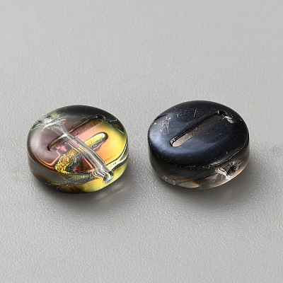 Transparent Electroplated UV Plating Glass Beads GLAA-TAC0024-12C-I-1