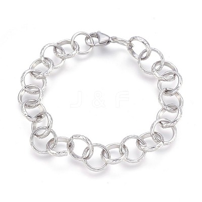 Tarnish Resistant 304 Stainless Steel Rolo Chain Bracelets BJEW-P237-19P-1