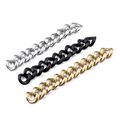 Handmade Spray Painted CCB Plastic Curb Chains AJEW-JB00737-1