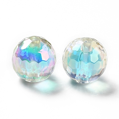 Two Tone UV Plating Rainbow Iridescent Acrylic Beads LS-TACR-D010-03B-02-1