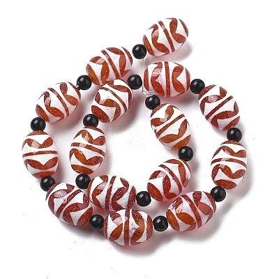 Tibetan Style dZi Beads Strands G-NH0037-C10-01-1