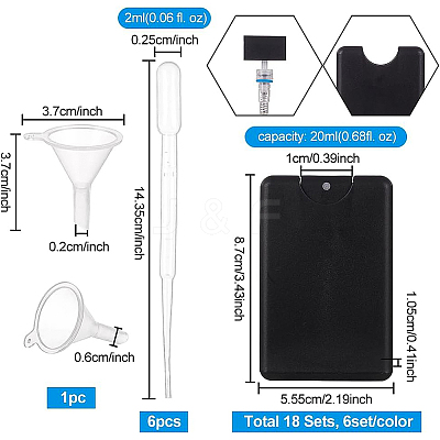 DIY 18 Sets 3 Style Plastic Spray Bottles DIY-BC0004-98-1