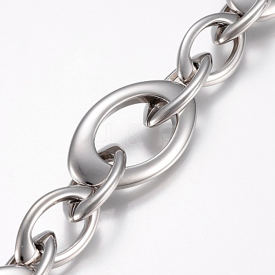 304 Stainless Steel Chain Bracelets BJEW-I252-02P-1